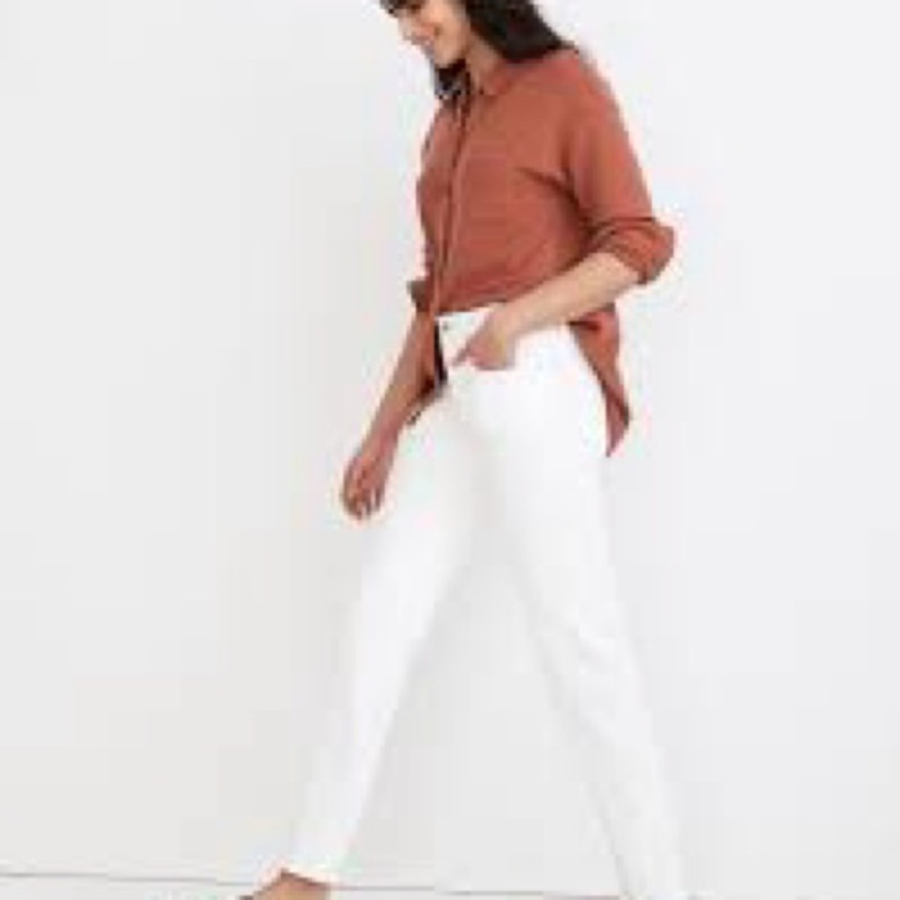 Madewell Women's Straight Leg Jeans in White - Picture 3 of 7